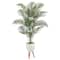 6.5ft. Golden Cane Palm Tree in White Planter with Stand